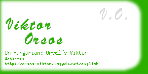 viktor orsos business card